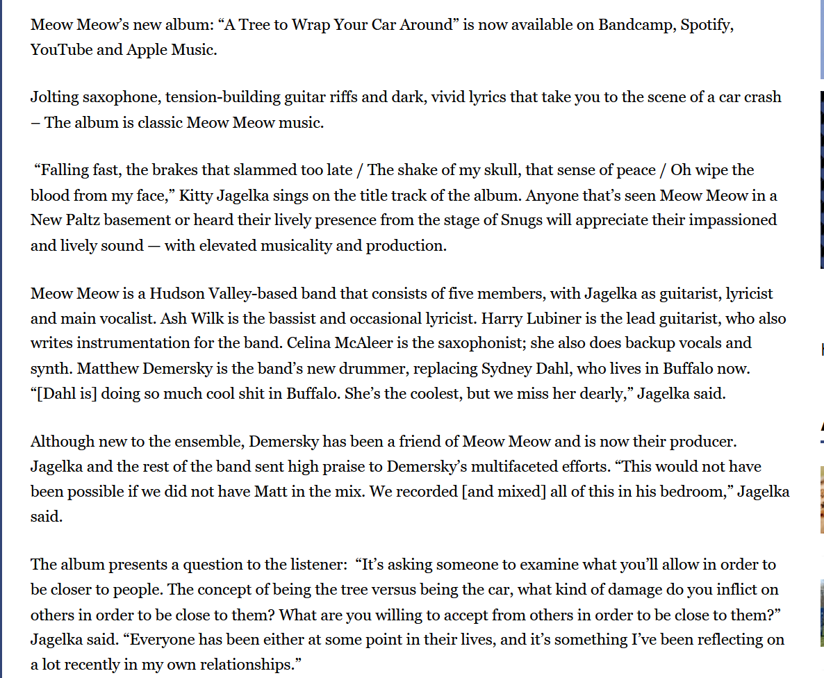 Paw's Up For Meow Meow's New Album, The Oracle