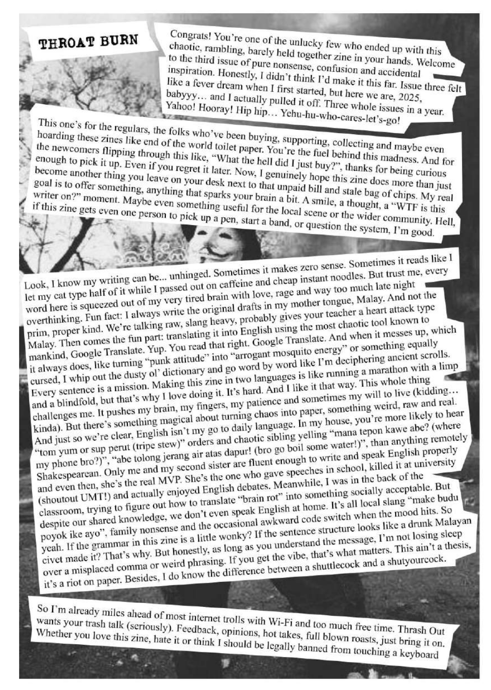 page 2 of Thrashout zine upload
