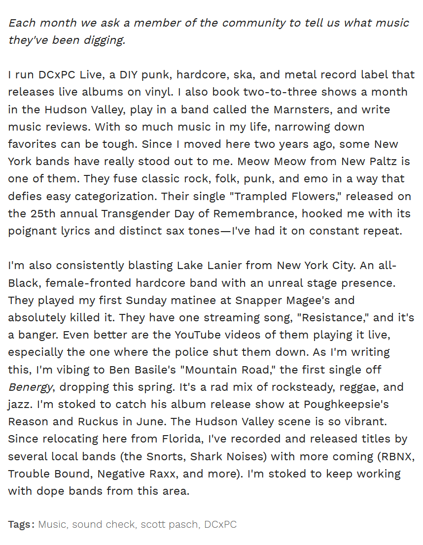 Sound Check: Scott Pasch's Music Recommendations